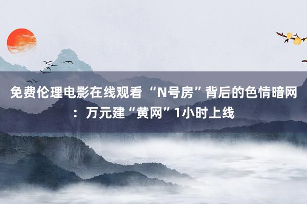 免费伦理电影在线观看 “N号房”背后的色情暗网：万元建“黄网”1小时上线