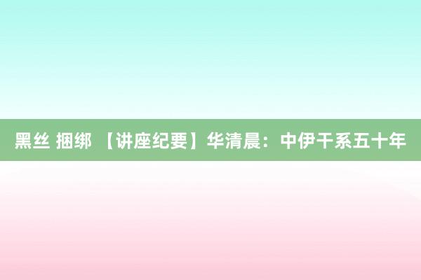 黑丝 捆绑 【讲座纪要】华清晨：中伊干系五十年