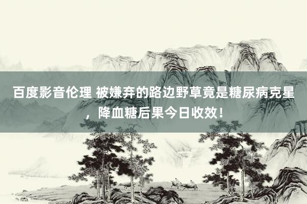 百度影音伦理 被嫌弃的路边野草竟是糖尿病克星，降血糖后果今日收效！